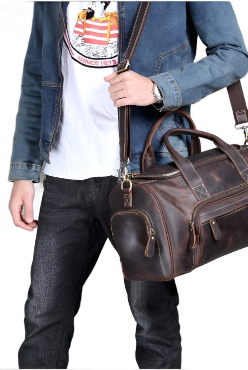 Luggage & Bags - Duffel Professional Business Travel Bag For Men Leather Duffel Bags