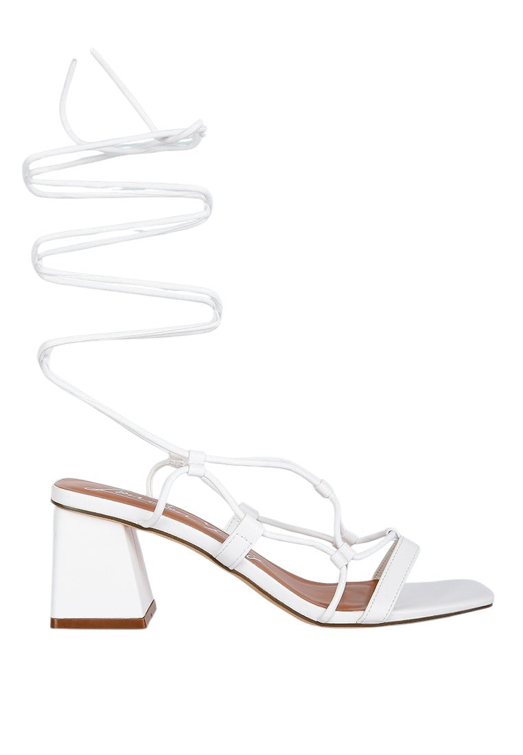Provoked Lace Up Block Heeled Sandals