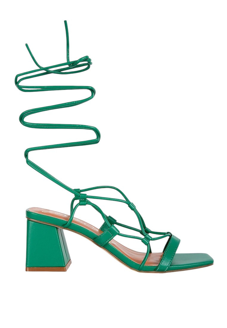 Provoked Lace Up Block Heeled Sandals