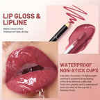 Lip gloss and lip liner in soft pink for flawless lips with lip liner