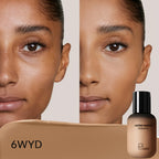 Foundation for full coverage, lightweight, natural finish for diverse skin tones