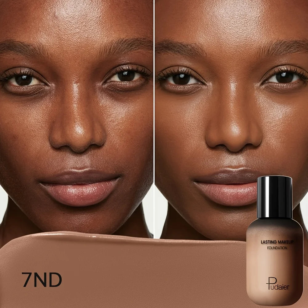 Pudaier Lasting Makeup Foundation for full coverage in a warm tan shade