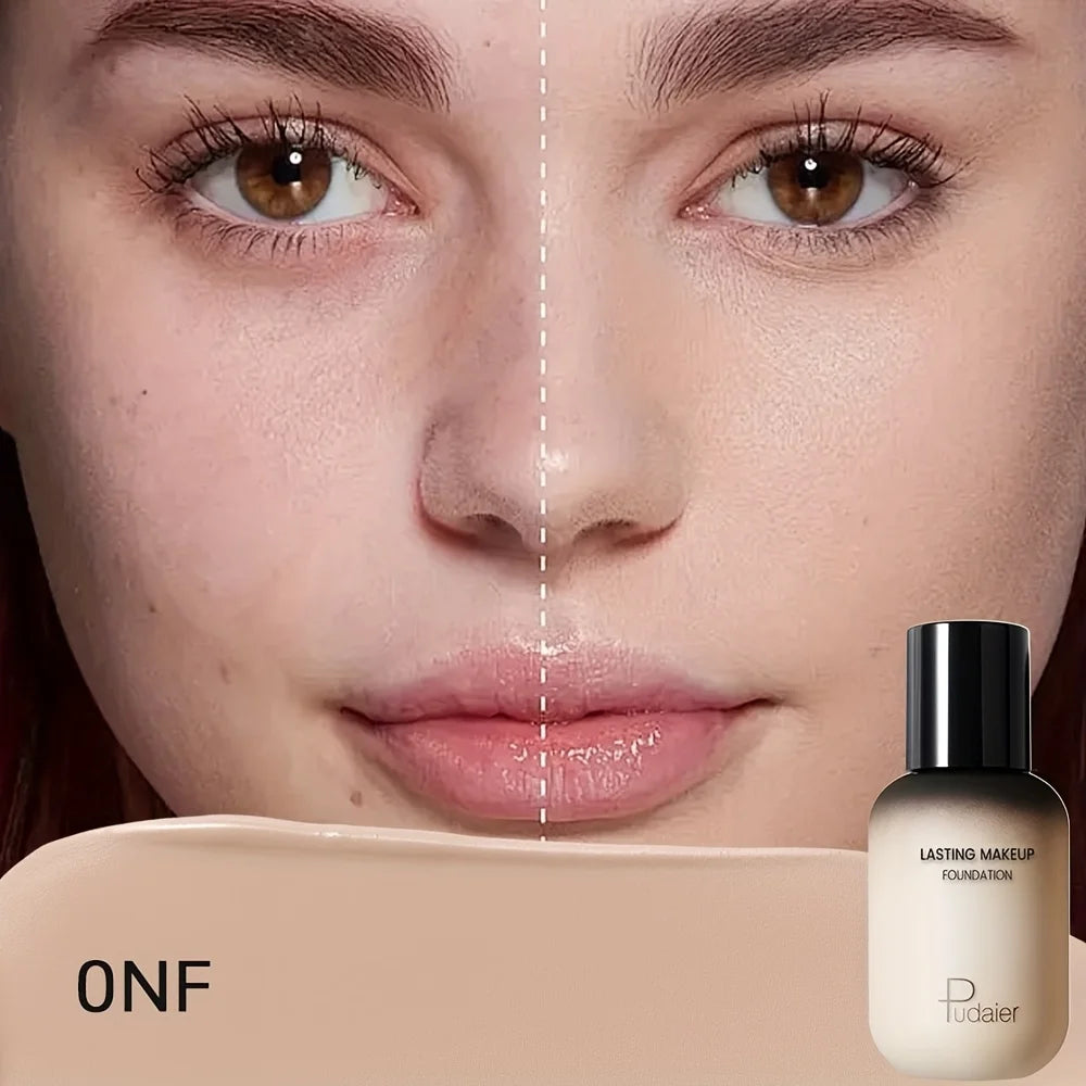 Pudaier lasting makeup foundation for full coverage, natural skin tone