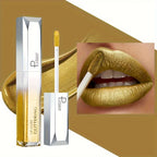 Pudear lip gloss glitter lips in gold for a dazzling shine