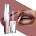 Pudaier lip gloss glitter lips, shimmering mauve shade for a dazzling look