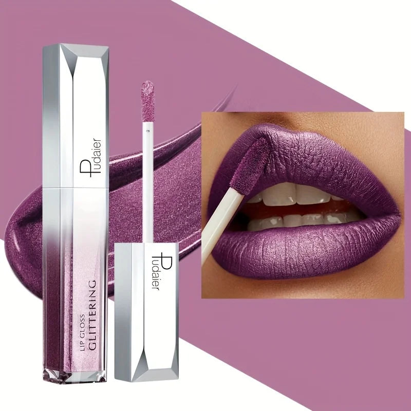 VacationGrabs lip gloss glitter lips in sparkling purple for glamorous looks