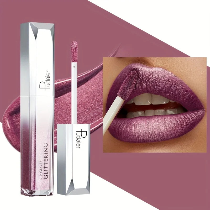 Pudaier lip gloss glitter lips in purple for vibrant sparkle