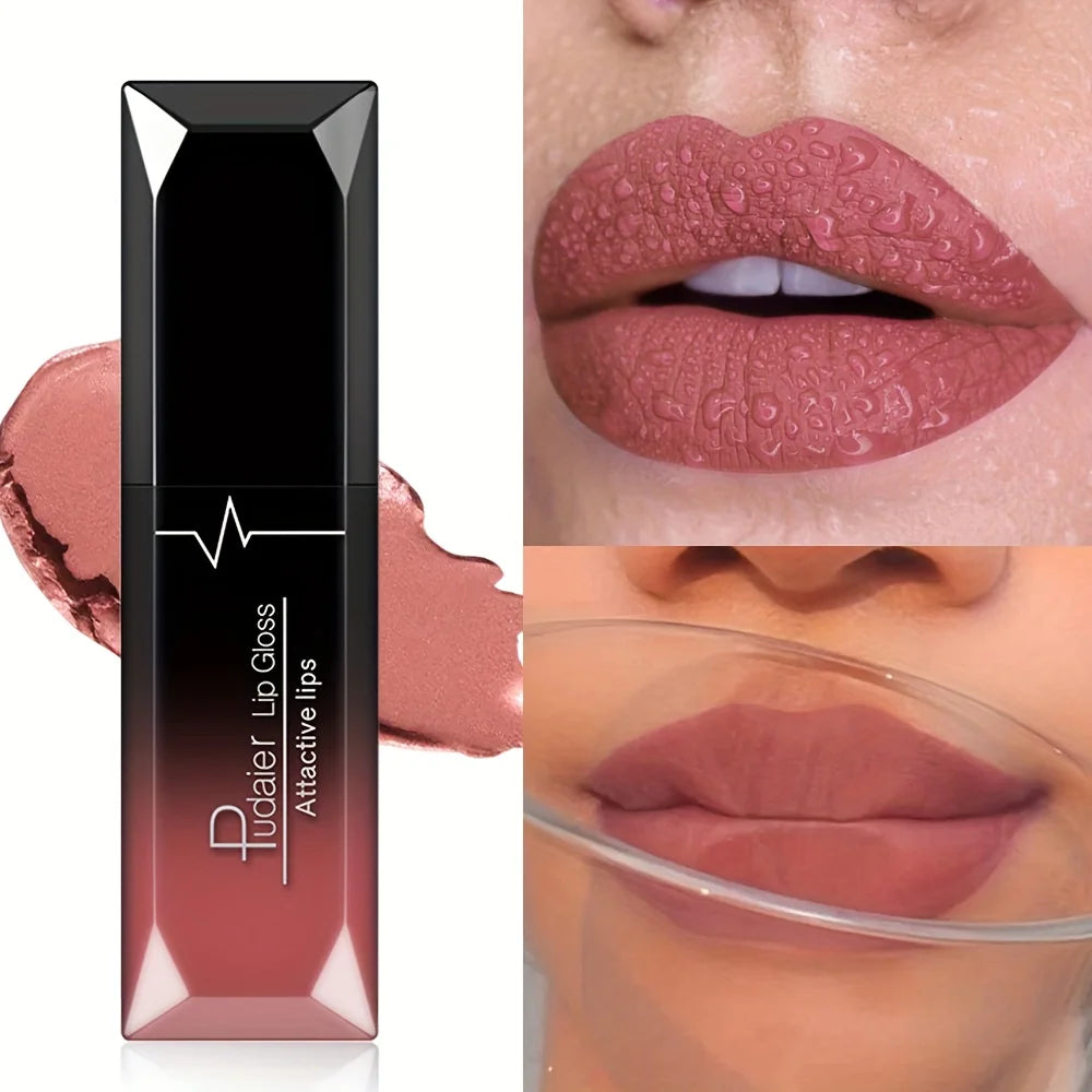 Pudaier Lip Gloss in rose color for a vibrant lip tint on lips