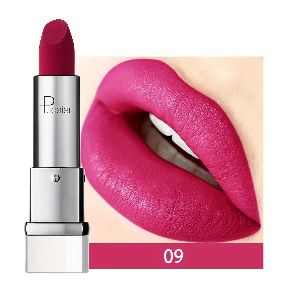 Pudaier lip tint on lips, vibrant pink shade for all-day wear