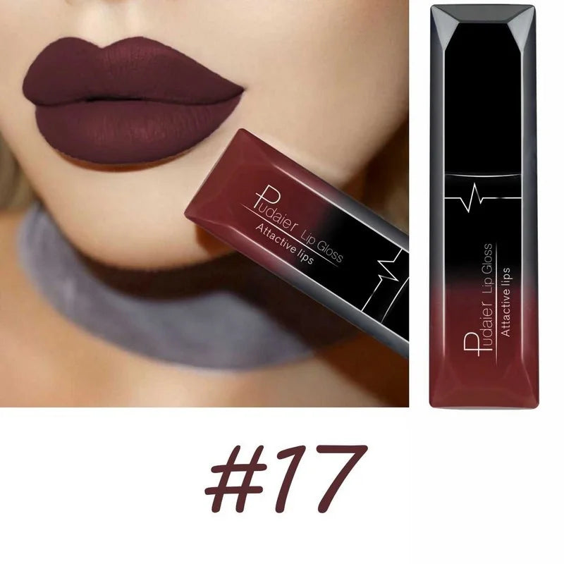VacationGrabs lip tint on lips, deep burgundy color for a glamorous finish