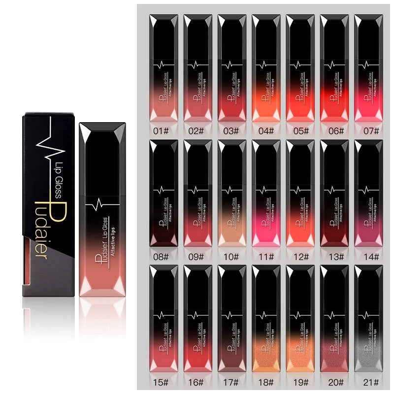 Pudajer lip gloss set with various shades for vibrant lip tint on lips