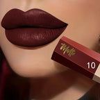Matte lipstick MAC in deep burgundy for bold lip looks
