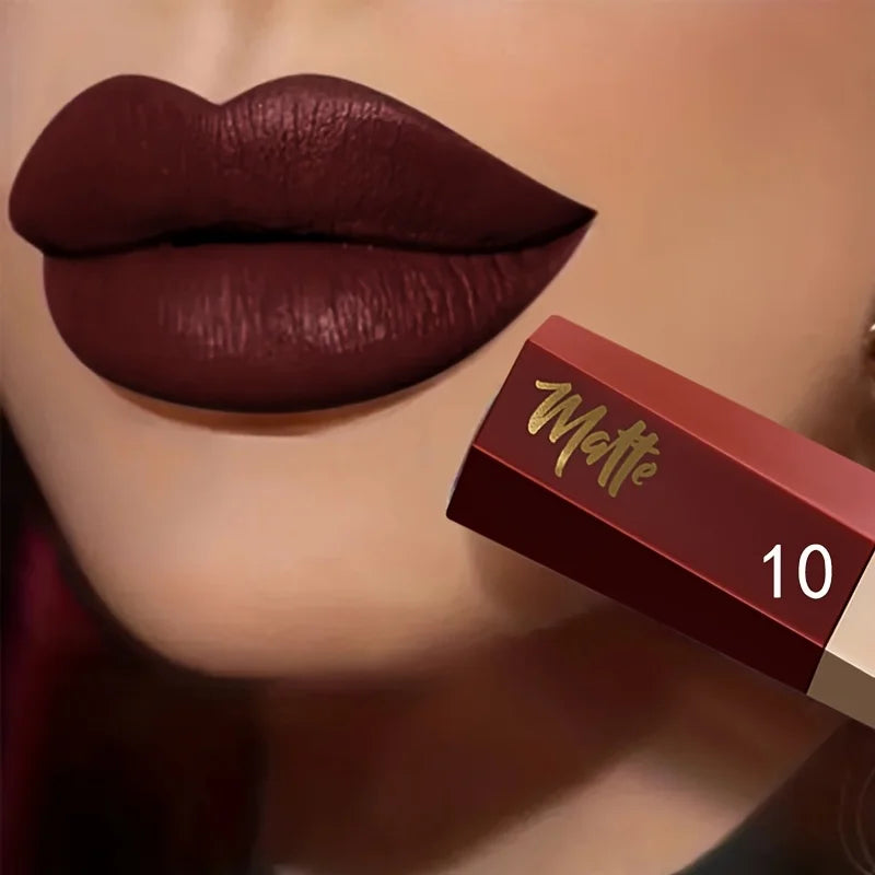 Matte lipstick MAC in deep burgundy for bold lip looks