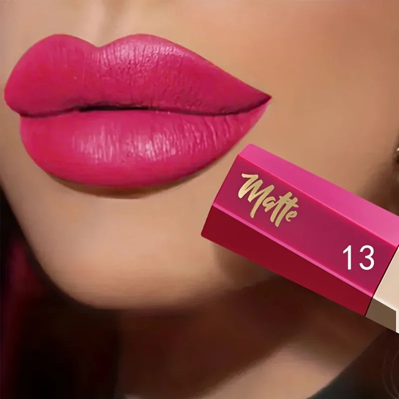 Matte lipstick MAC in vibrant pink for bold lip color