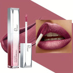Pudaier glittering lip gloss with pink matte lipstick MAC for glamorous looks