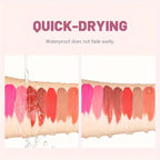 Swatches of matte lipstick MAC in various colors showcasing water resistance