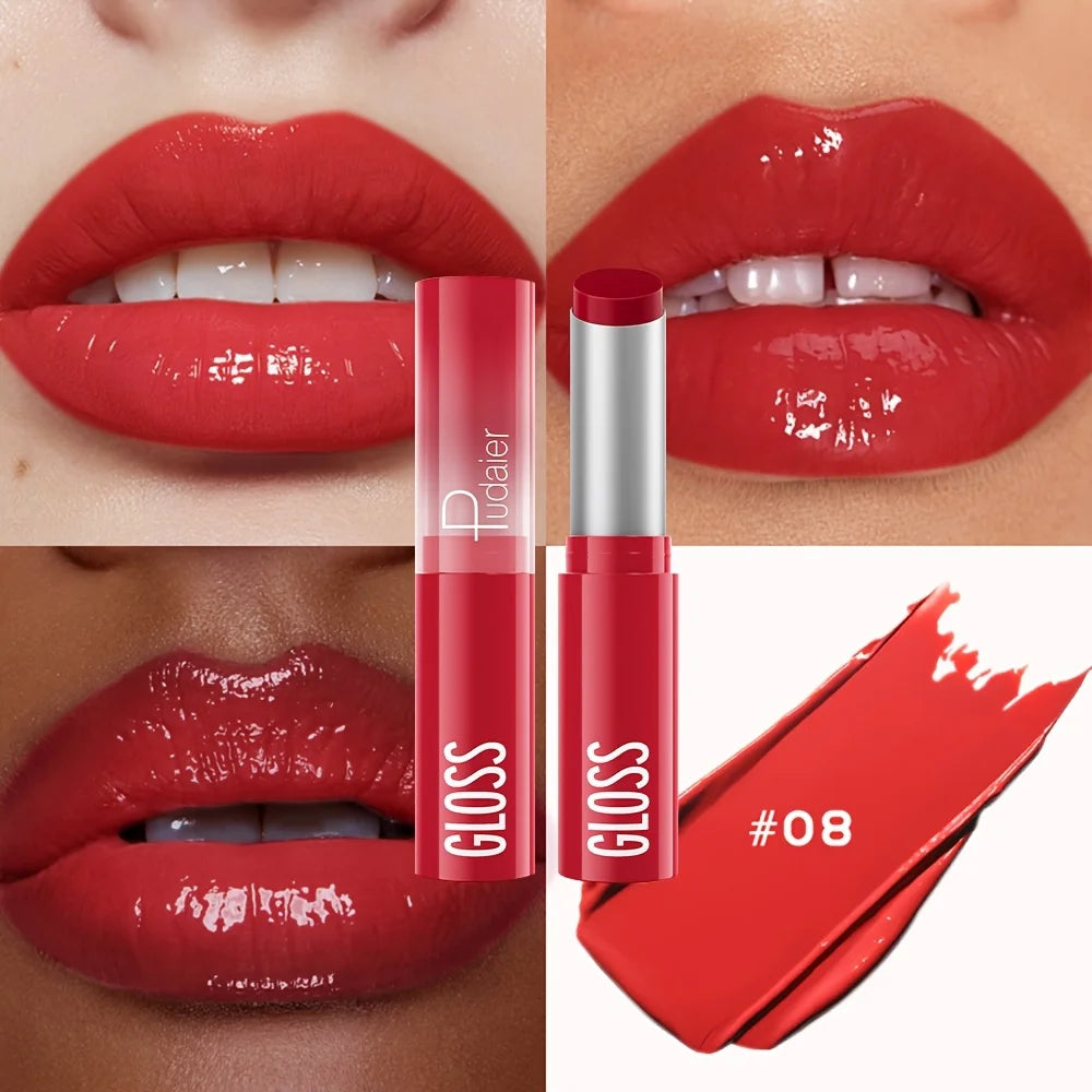 VacationGrabs nude lipstick, high-shine finish for a polished look