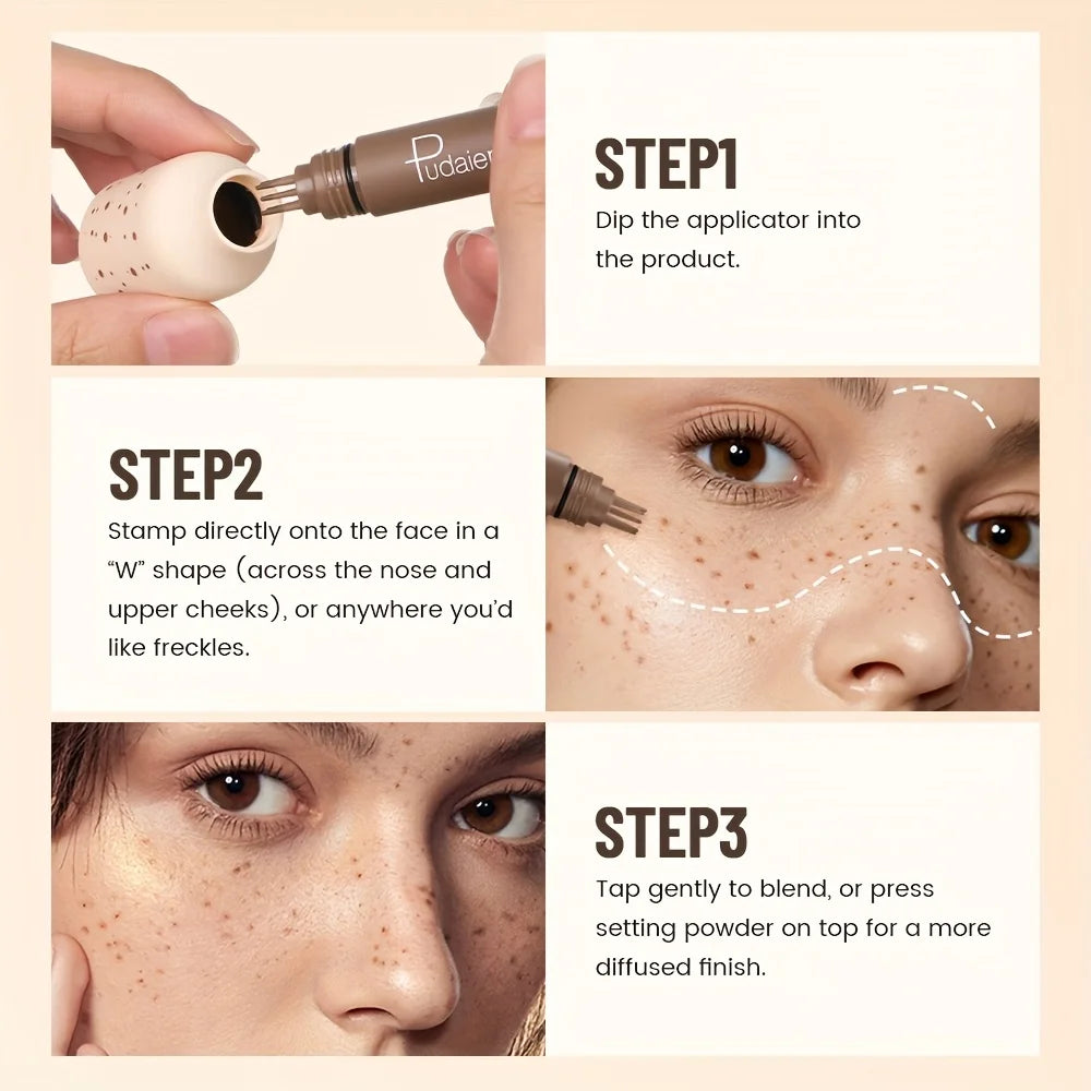 Pudair waterproof body makeup applicator for creating natural-looking freckles