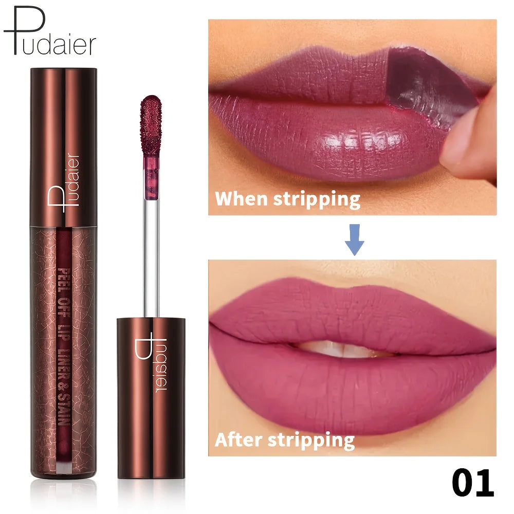 Pudaier waterproof lip gloss in plum, perfect for long-lasting shine