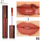 Pudaier waterproof lip gloss in red, long-lasting shine for vibrant lips
