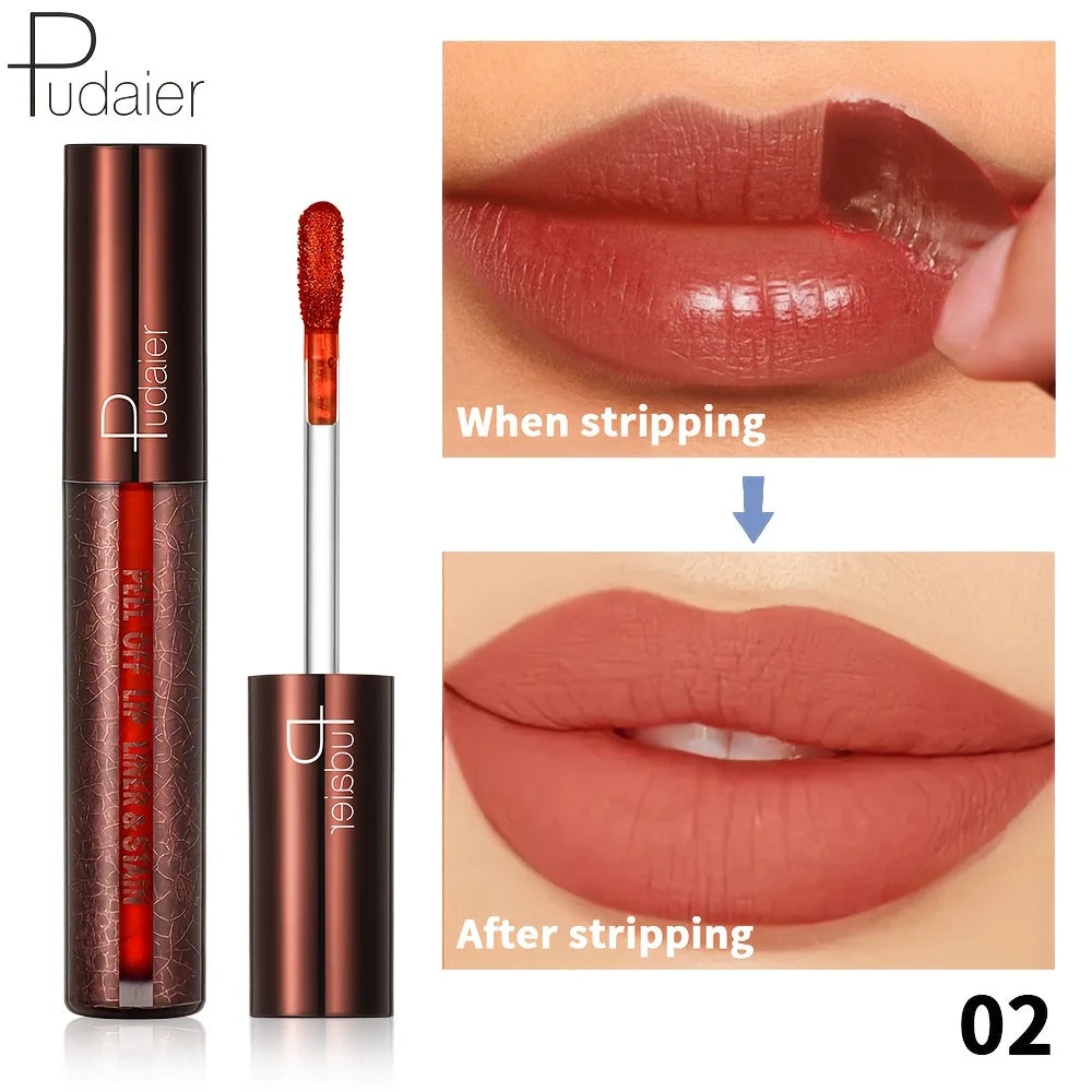 Pudaier waterproof lip gloss in red, long-lasting shine for vibrant lips