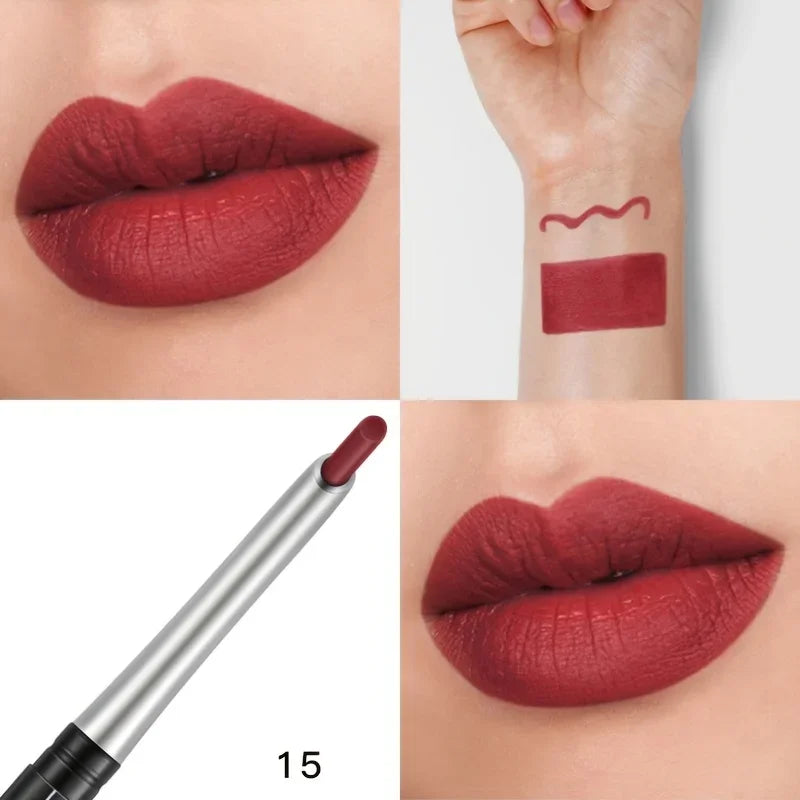 VacationGrabs lipstick pencil waterproof in deep burgundy shade for lasting wear