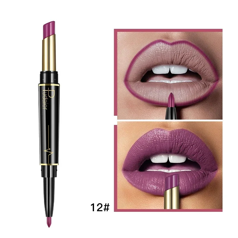 Lip liner for defining lips with lip liner in rich purple shade