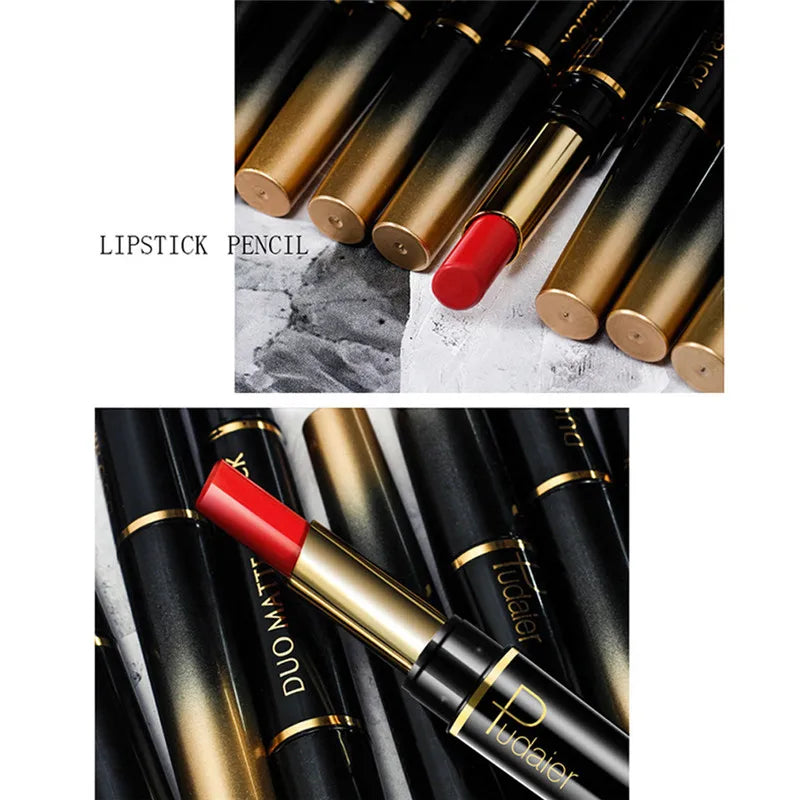 Red lipstick pencil for defined lips with lip liner
