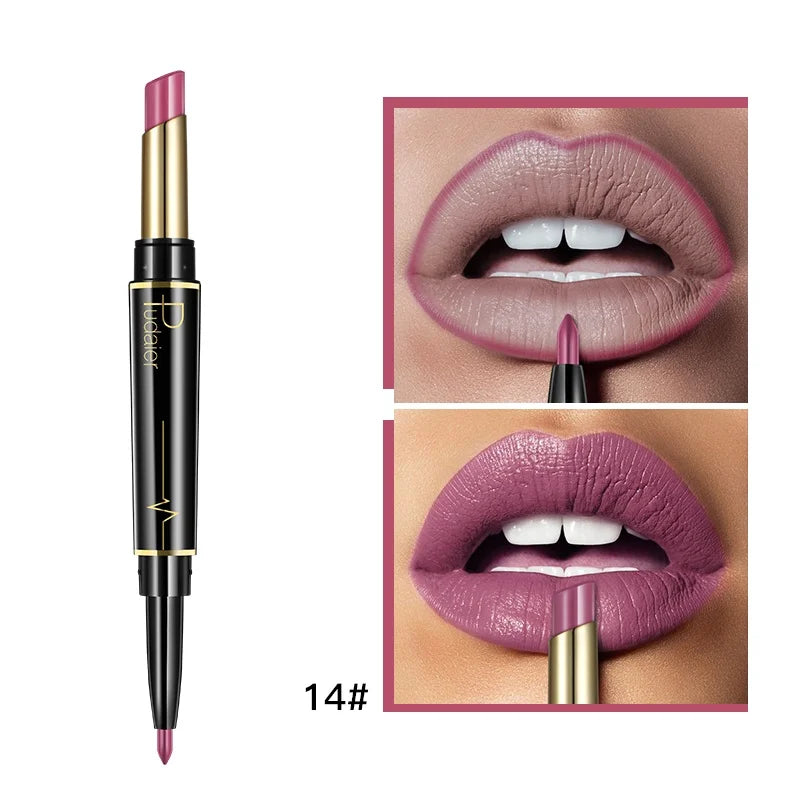 Lip liner and lipstick duo for perfectly defined lips with lip liner