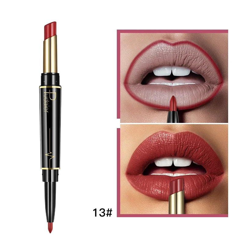 Lipstick pencil featuring lip liner for perfect lips with lip liner