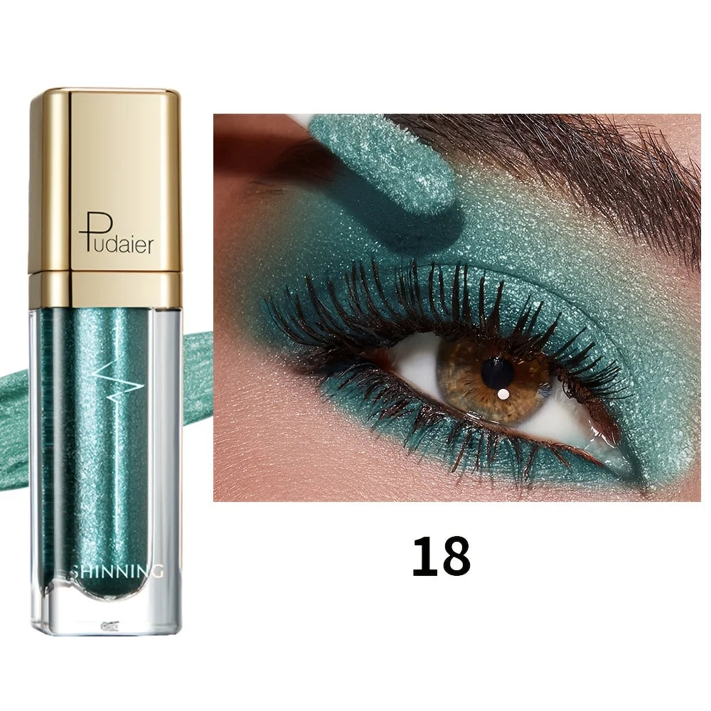 Pudaier shimmering turquoise long lasting eyeshadow for vibrant eye looks