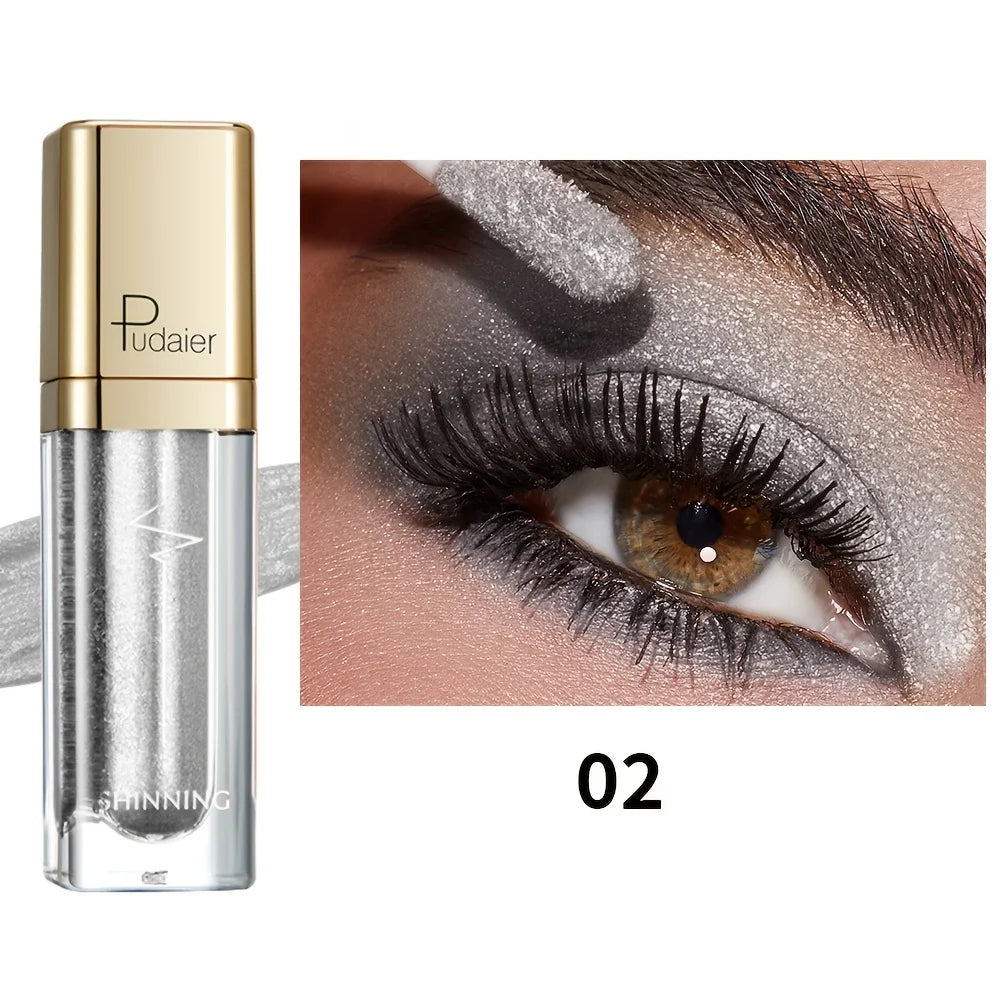 Pudaier long lasting eyeshadow in silver for a dazzling eye look