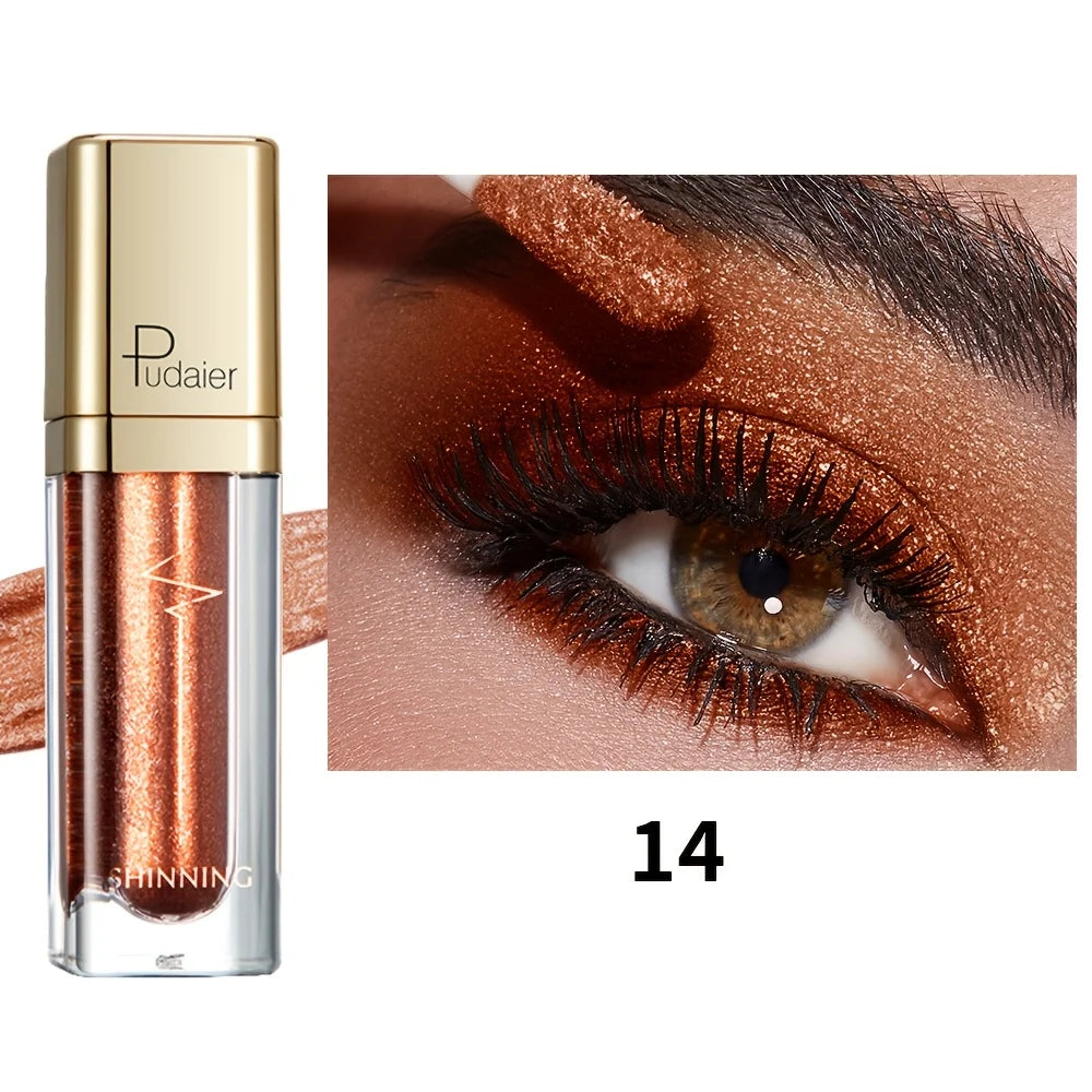 Pudaier long lasting eyeshadow in shimmering copper for vibrant eye looks