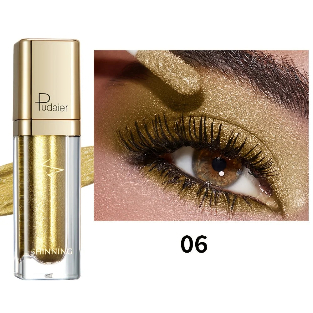 Pudaier shimmering gold liquid eyeshadow for long lasting eyeshadow looks