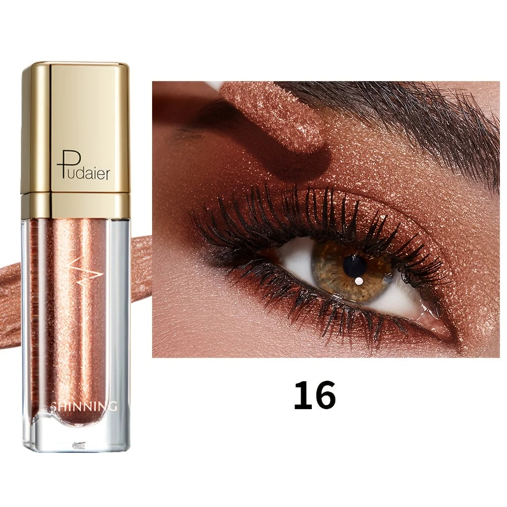 Pudaier sparkling bronze long lasting eyeshadow for all-day wear