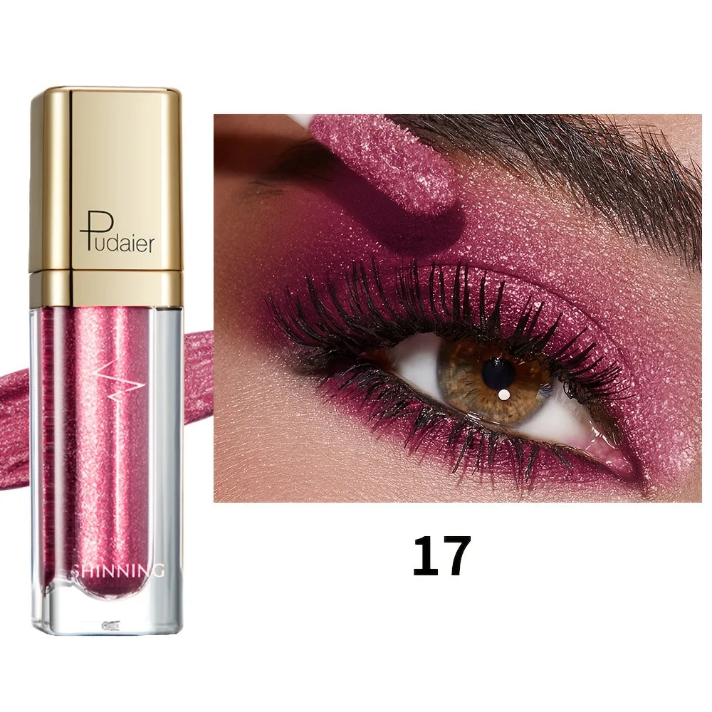 Pudaier shimmering long lasting eyeshadow in vibrant pink for all-day wear