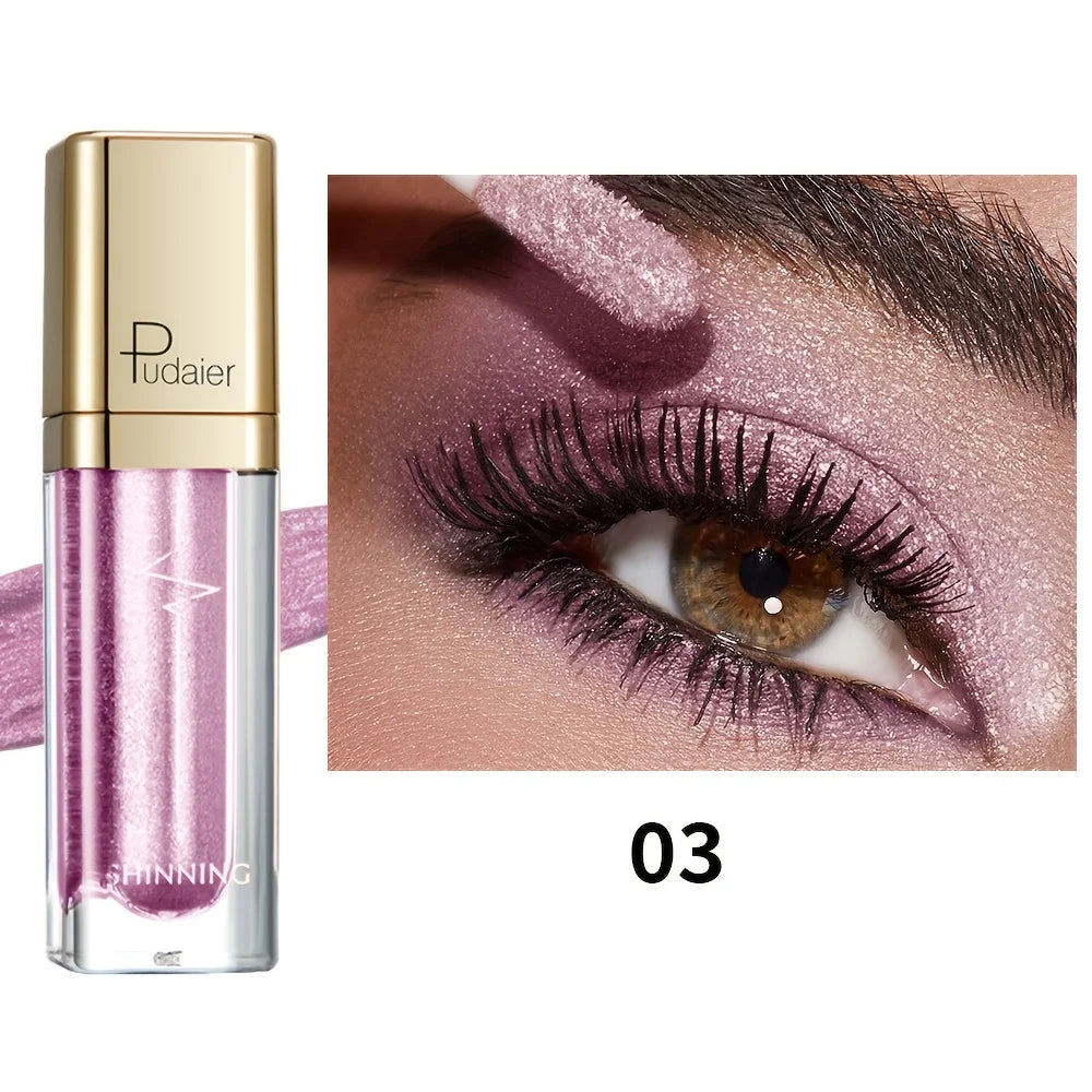 Pudaier long lasting eyeshadow in shade 03, shimmering purple for vibrant eye looks