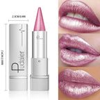 Pudaier lipstick pencil waterproof in shimmering pink for long-lasting wear