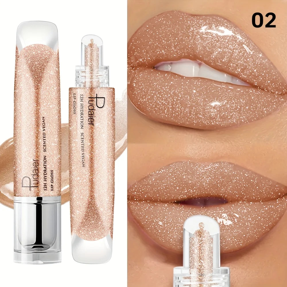 VacationGrabs lip gloss in shimmering nude for a glossy finish