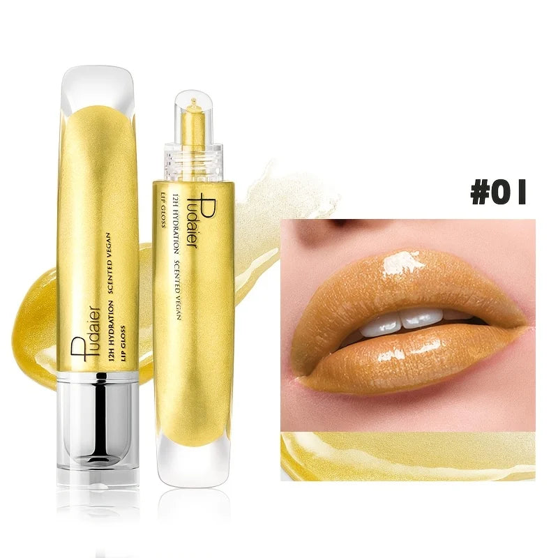 VacationGrabs golden lip gloss for a shimmering, glossy look