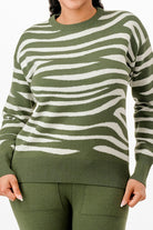 Stylish pullover sweater and pant set for women in zebra print with a comfortable fit