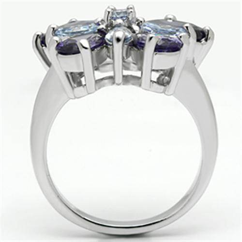 Elegant silver purple butterfly statement ring featuring stunning gemstone accents