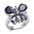 Stunning purple butterfly statement ring featuring vibrant gemstones on a silver band