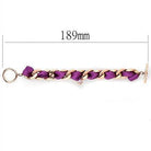 Purple chain link bracelet for women featuring a stylish design with gold accents