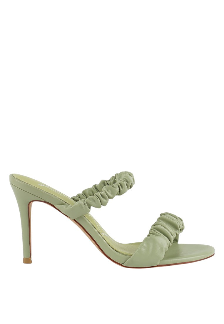 Qualie Ruched Strap Stiletto Sandals