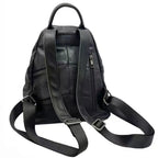 Black leather backpack by VacationGrabs, perfect for women on the go