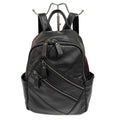 Black leather backpack, stylish and functional for women on the go