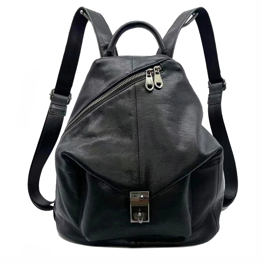 Black leather backpack, stylish quality leather bags for Women on the Go