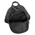 Black leather backpack, stylish and practical for women on the go