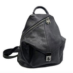 Black leather backpack for women on the go, stylish and functional